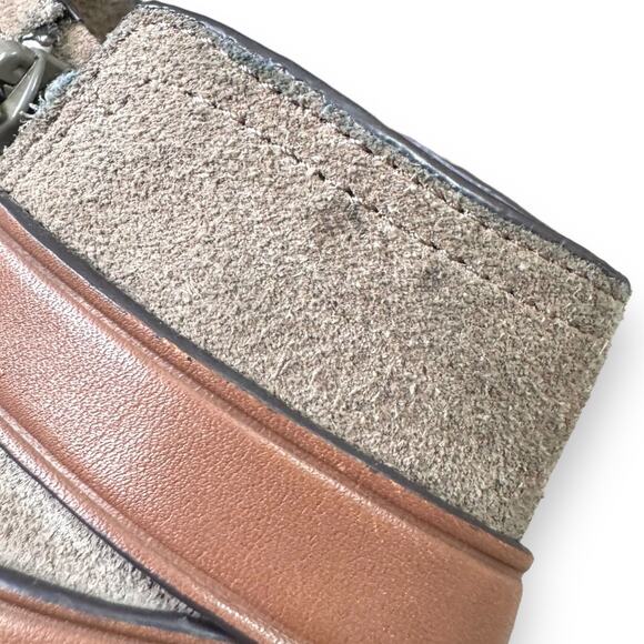 Coach Taupe Suede Strappy Side Zip Pauline Ankle Boots Women's Size 7 - Picture 9 of 12